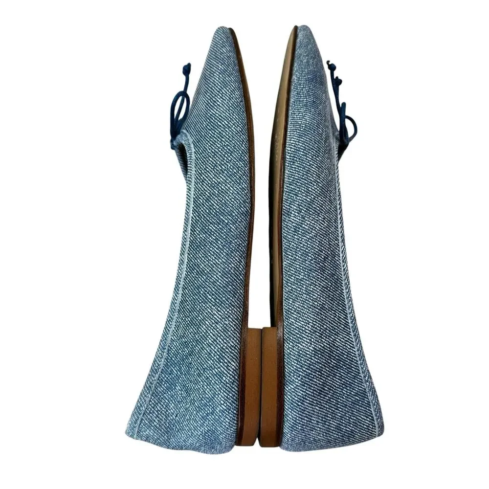 A.SOLIANI Como - Jeans Almond Toe Ballerina Flats
